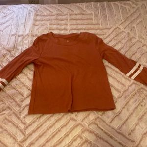 Long sleeve burnt orange t-shirt
